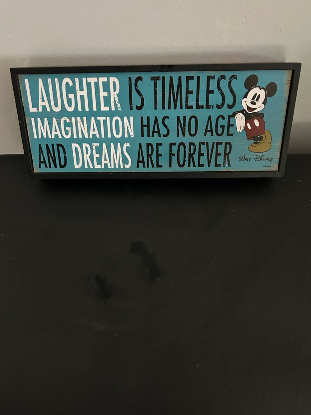 Disney Teal & Black Mickey Mouse Inspirational Wall Sign